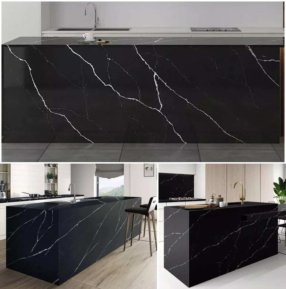 Calacatta Nero Quartz Kitchen Countertops