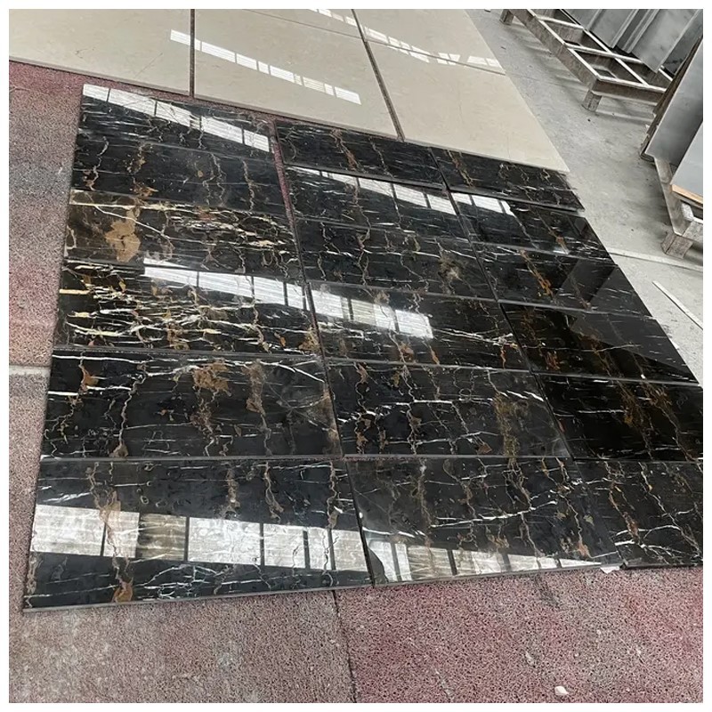 marble tiles black and gold
