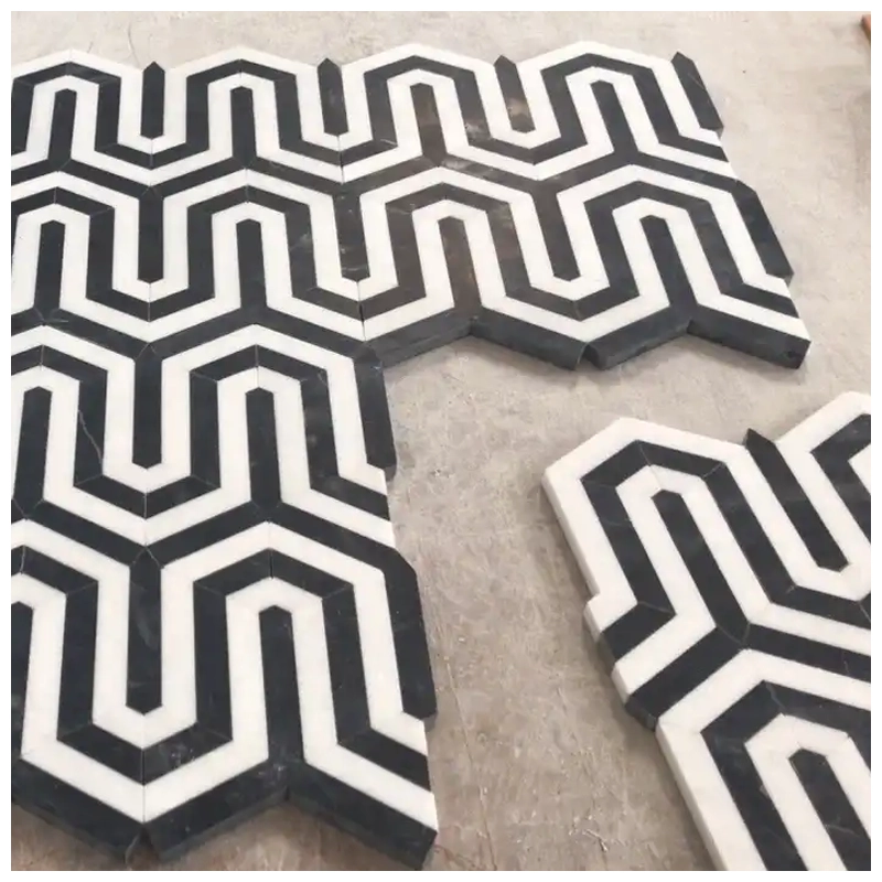 greecian white black marble mosaic greecian white black marble mosaic