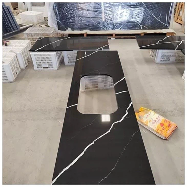 quartz countertops black and white