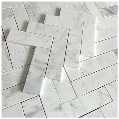 Volakas Herringbone Honed মার্বেল মোজাইক