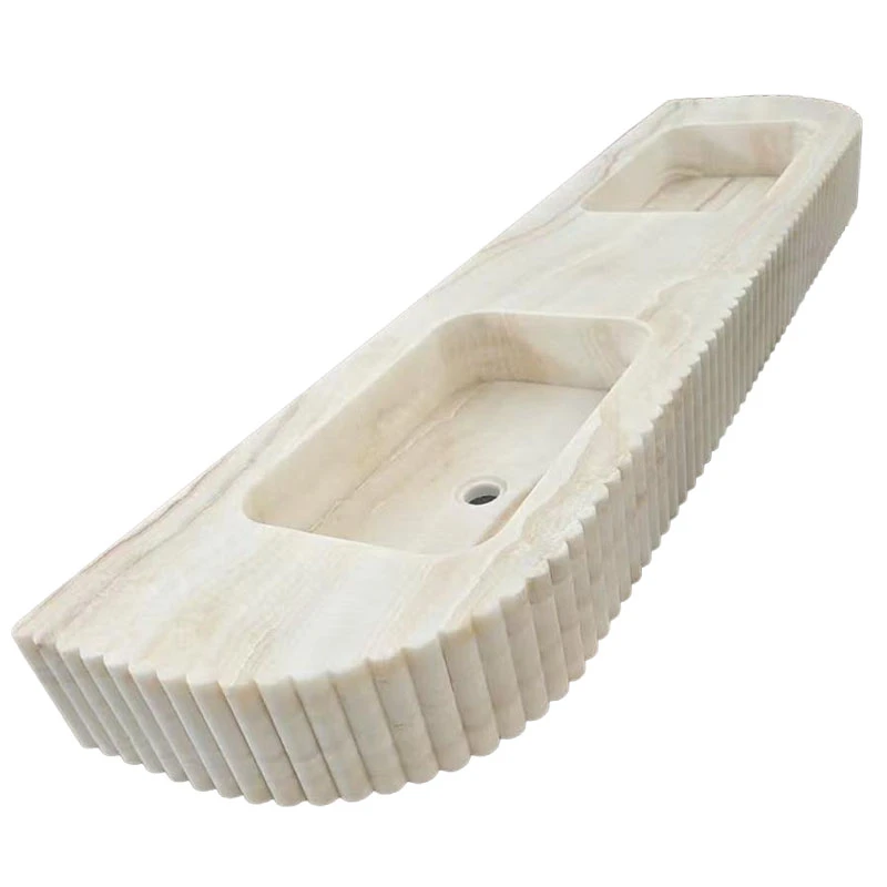 Vanilla Onyx Fluted Basins Vanilla Onyx Fluted Basins