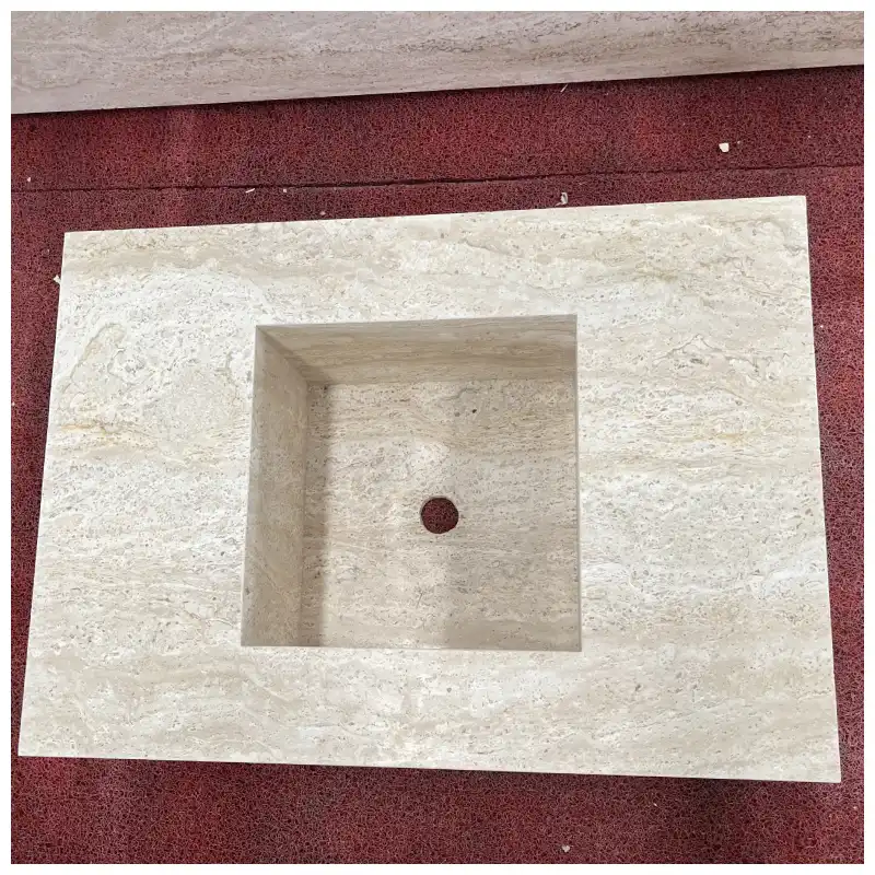 Ivory Travertine Integrated Rectangle Sinks Ivory Travertine Integrated Rectangle Sinks