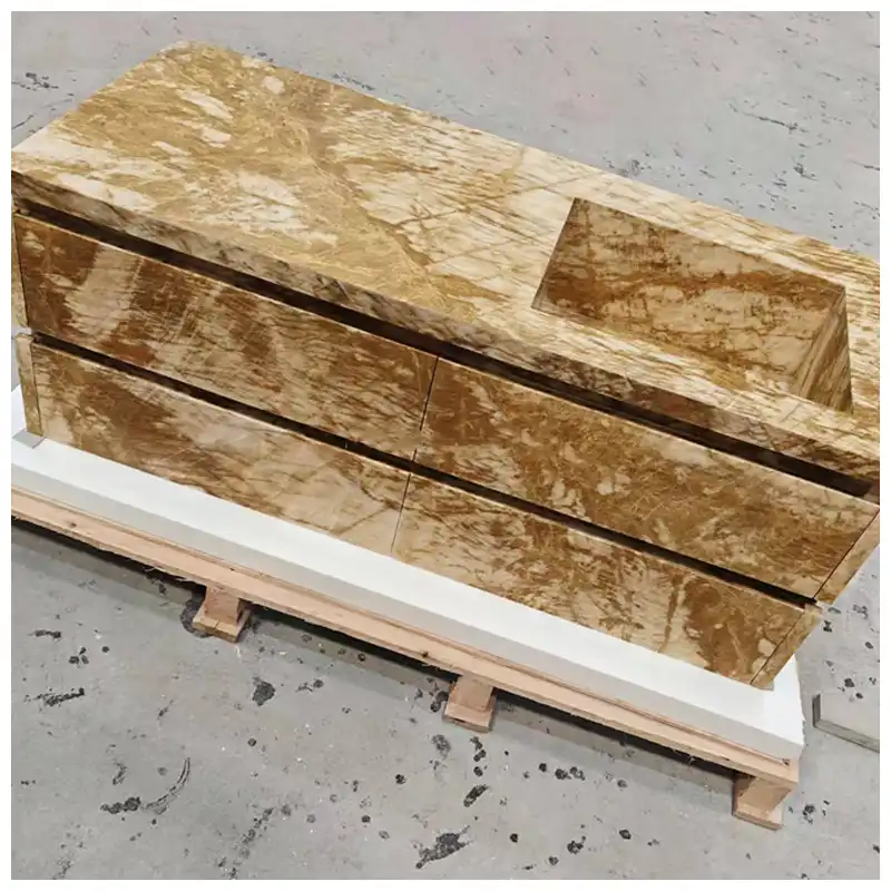 Giallo Siena Marble Floating Cabinet Vanity Tops Giallo Siena Marble Floating Cabinet Vanity Tops